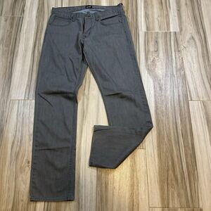 Hudson Jeans Men's 34x32 Byron 5-Pocket Straight‎ Black Stretch Denim Button Fly